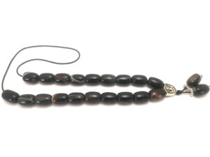 Κομπολόι αχάτης μαύρο ριγέ