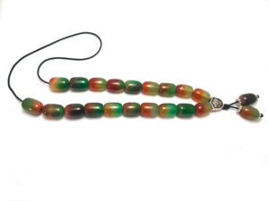 Κομπολόι αχάτης πράσινο-πορτοκαλί πολύχρωμο