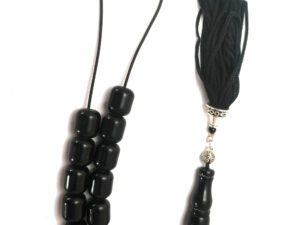 Κομπολόι ακρυλικό μαύρο με φούντα