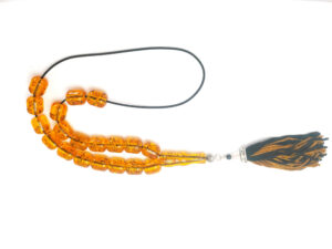 Κομπολόι ακρυλικό σκούρο κίτρινο με φούντα