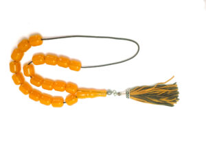 Κομπολόι ακρυλικό ανοικτό κίτρινο με φούντα