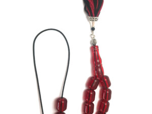 Κομπολόι ακρυλικό μπορντό με φούντα