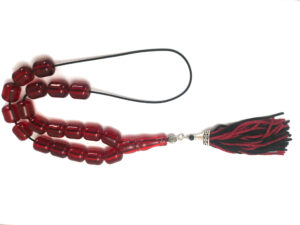 Κομπολόι ακρυλικό μπορντό με φούντα