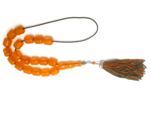 Κομπολόι ακρυλικό κίτρινο με φούντα